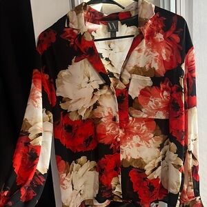Women's Floral Blouse - Red and Cream 🌷Spring Sale🌷